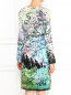 Платье из шелка с длинными рукавами и узором Mary Katrantzou  –  Модель Верх-Низ1