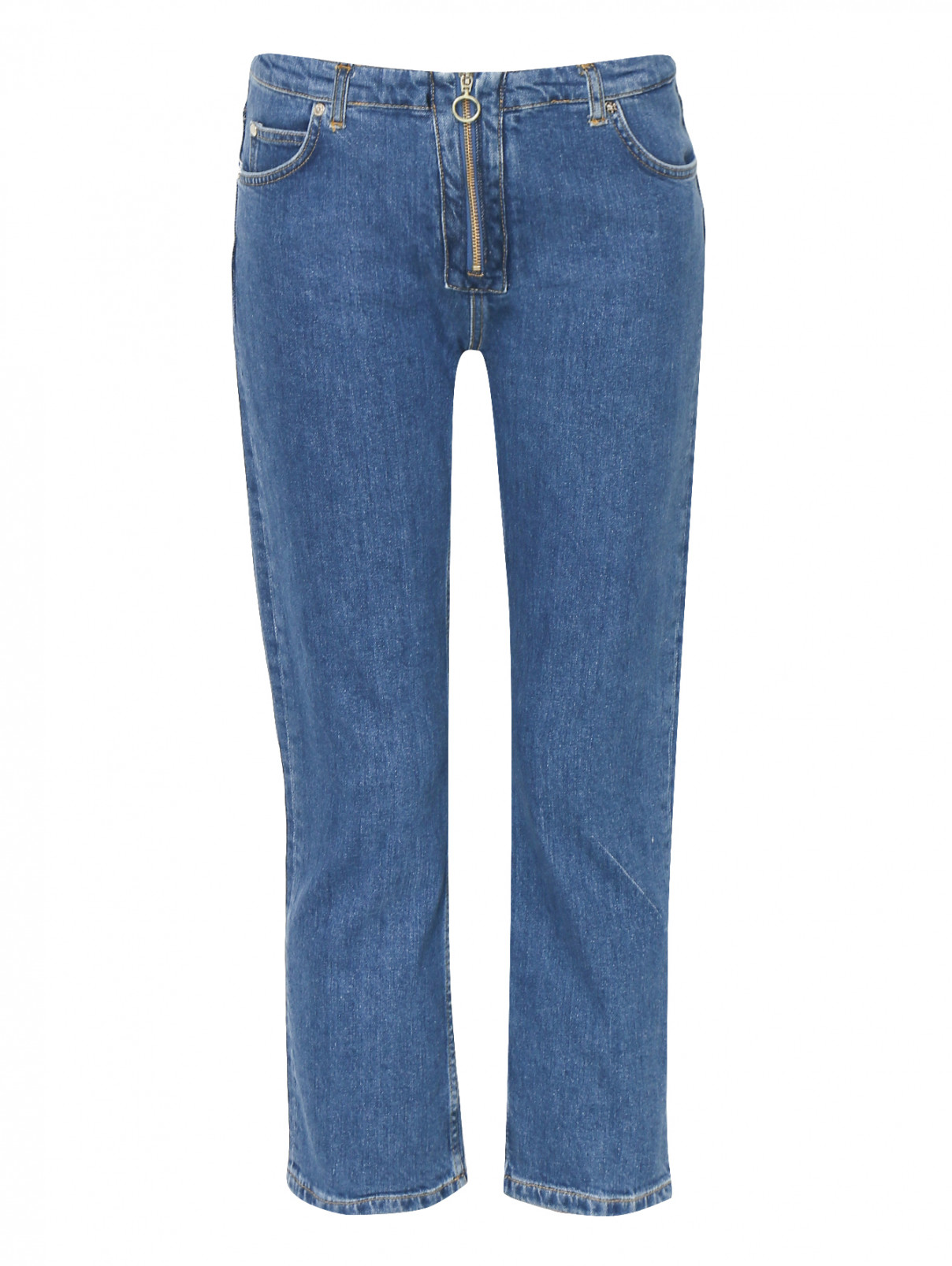 Укороченные джинсы прямого кроя Max&Co  –  Общий вид  – Цвет:  Синий