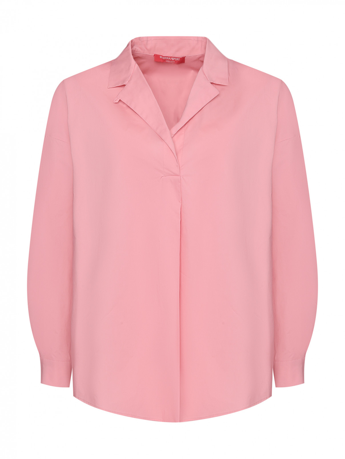 Свободная блуза из хлопка Marina Rinaldi  –  Общий вид  – Цвет:  Розовый