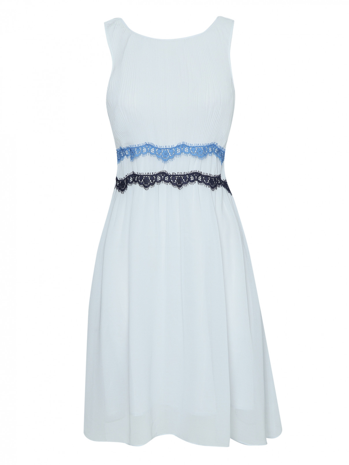 Платье-миди с кружевной отделкой PennyBlack  –  Общий вид  – Цвет:  Синий