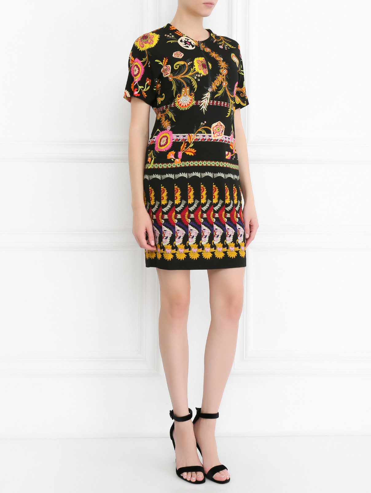 Платье свободного кроя с узором Etro  –  Модель Общий вид  – Цвет:  Узор