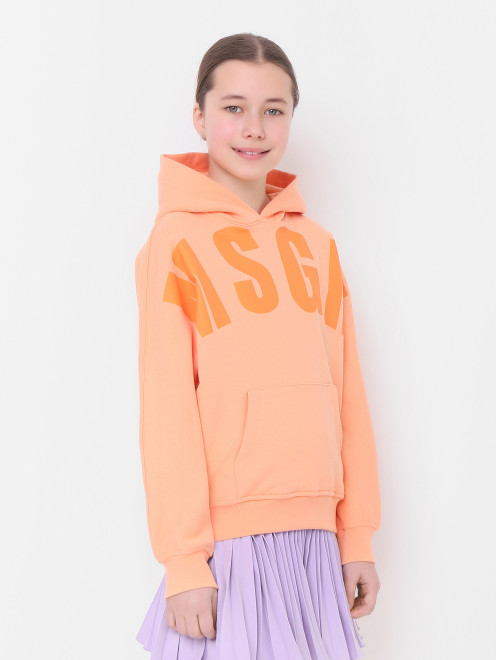 Толстовка из хлопка с принтом MSGM - МодельВерхНиз