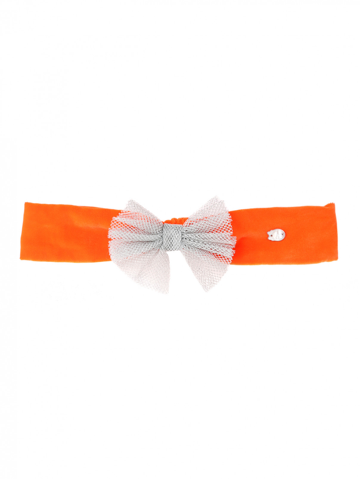 Повязка для волос с бантом Baby Dior  –  Общий вид  – Цвет:  Оранжевый