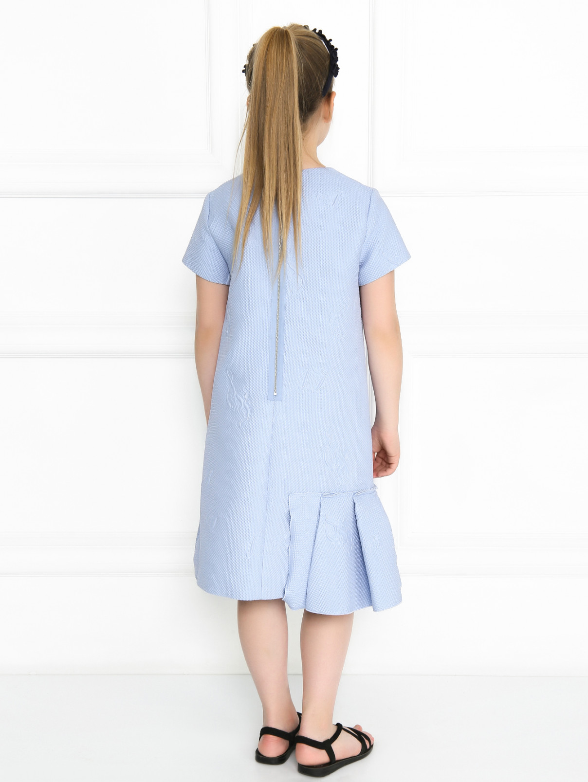 Платье из жаккарда свободного фасона MiMiSol  –  МодельВерхНиз1  – Цвет:  Синий