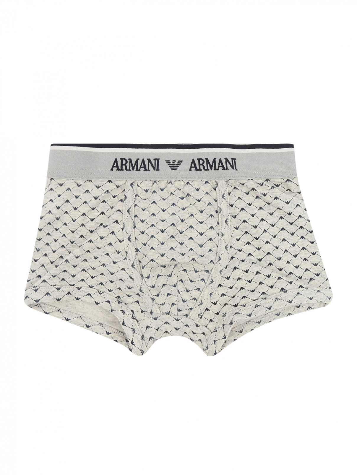 Трусы из хлопка с узором Armani Junior  –  Общий вид  – Цвет:  Серый