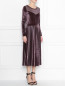 Бархатное платье с плиссированной юбкой Max&Co  –  МодельВерхНиз