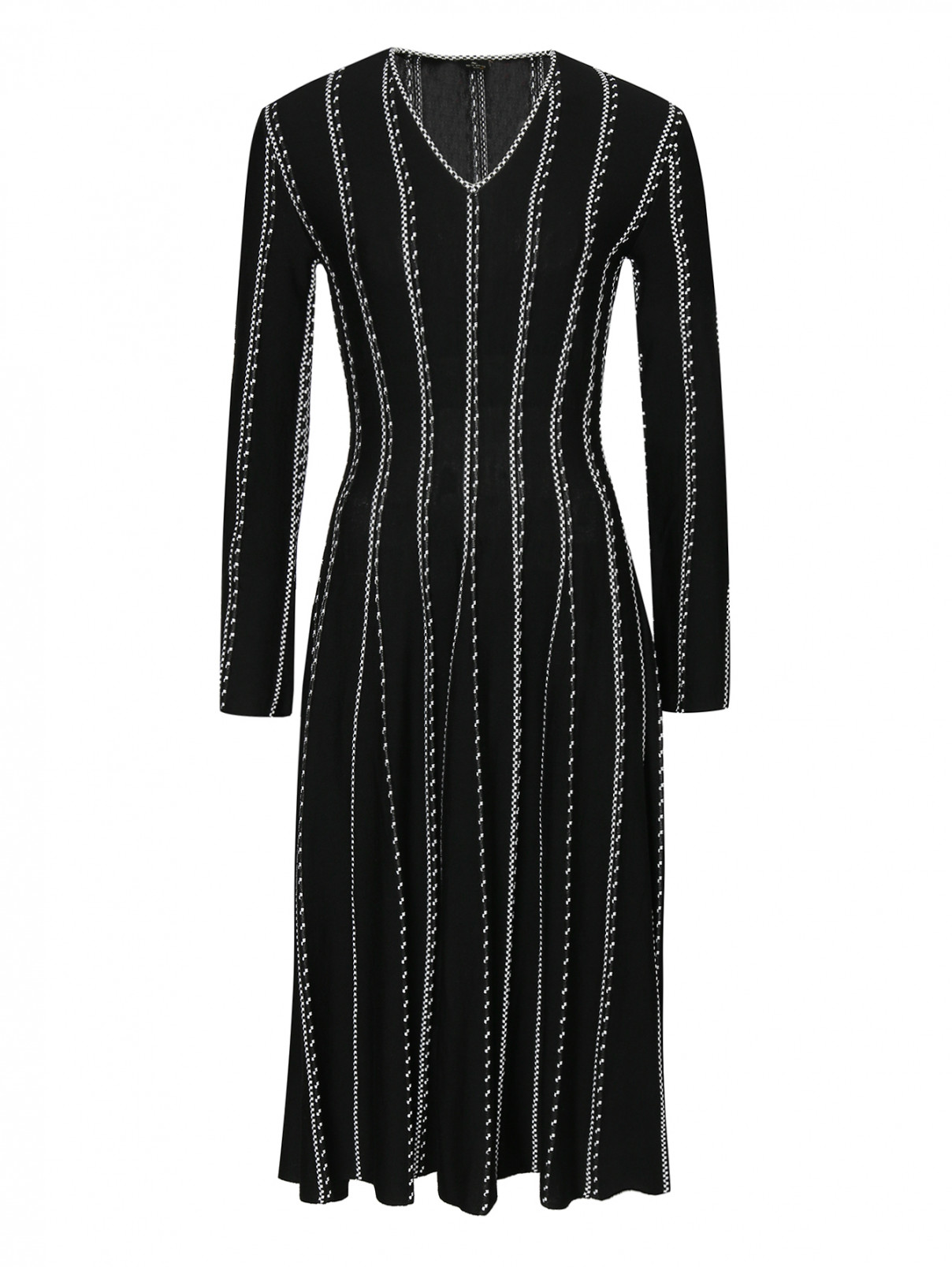 Трикотажное платье из шерсти и вискозы Etro  –  Общий вид  – Цвет:  Черный