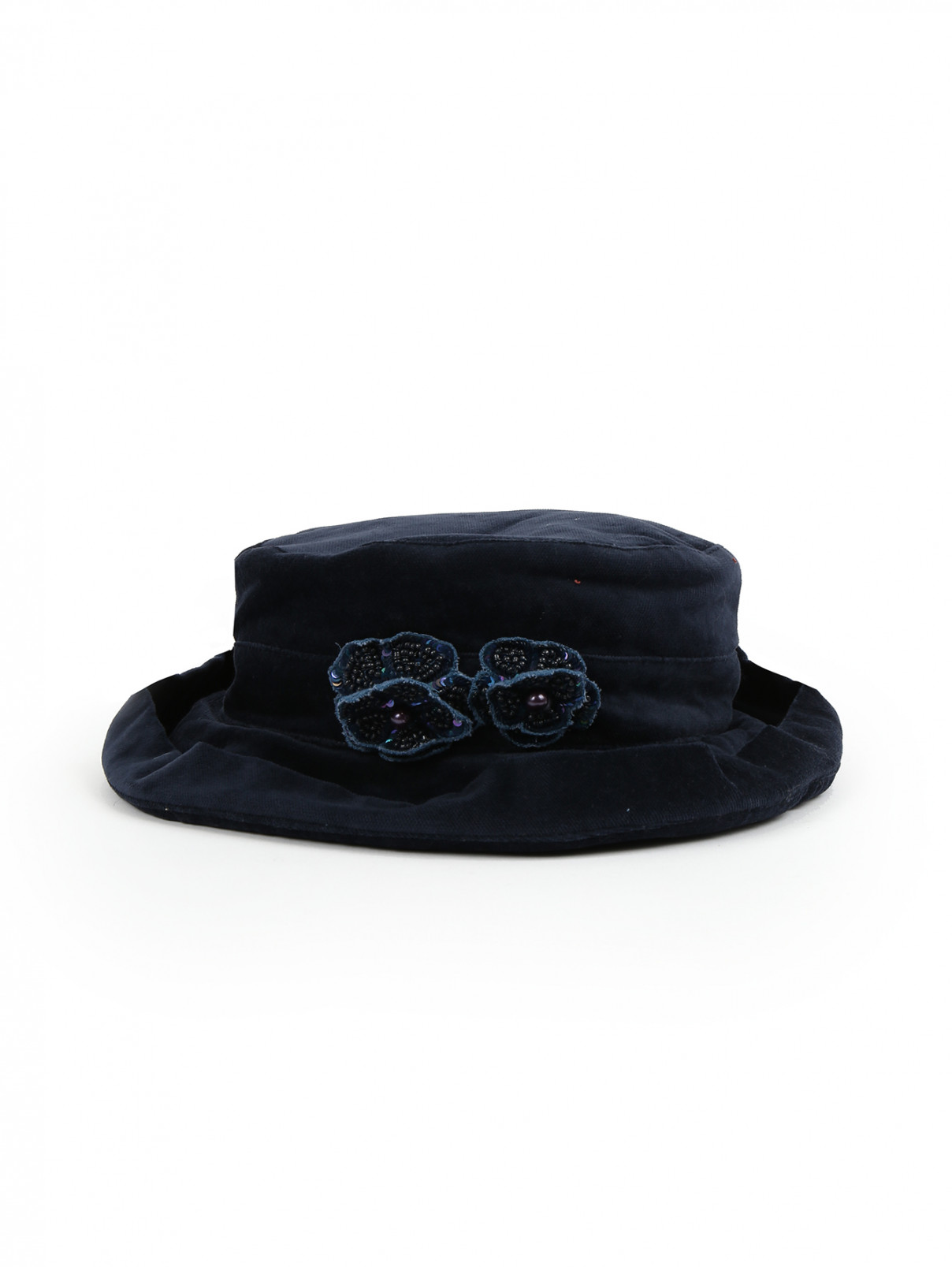 Шляпа из хлопка с декором Quis Quis  –    – Цвет:  Синий