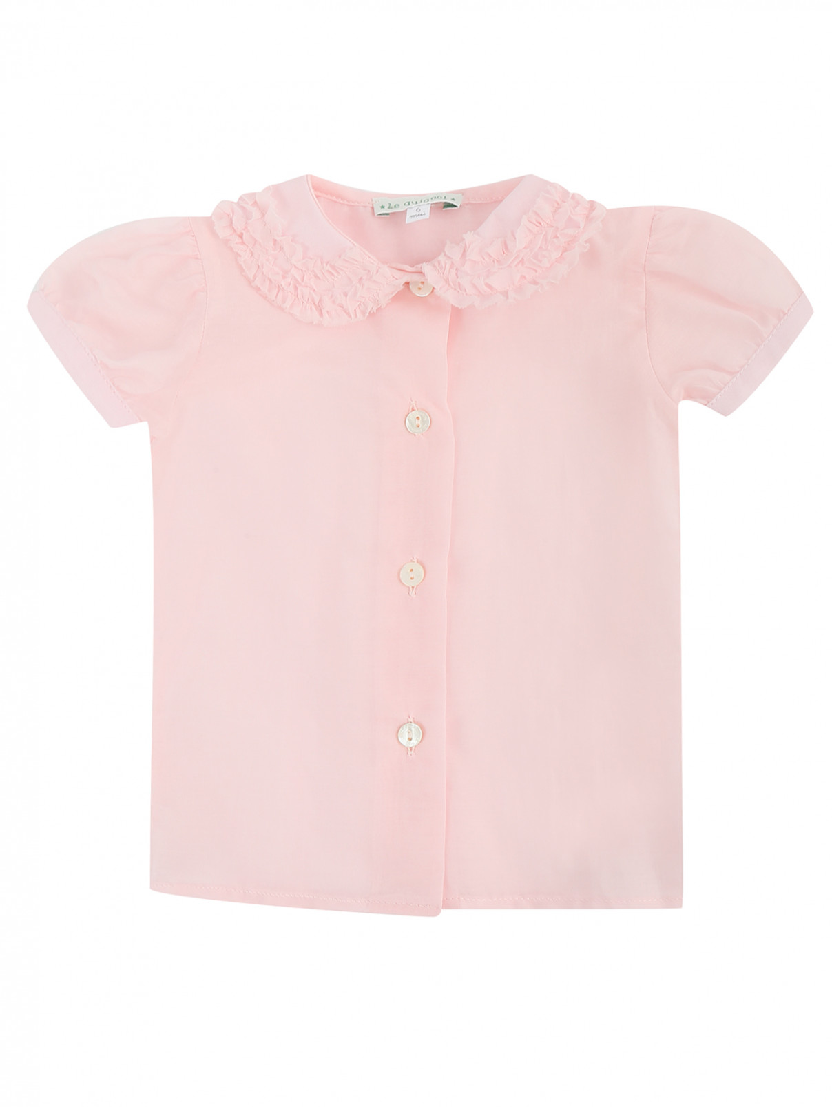 Блуза декорированная рюшами Le guignol  –  Общий вид  – Цвет:  Розовый