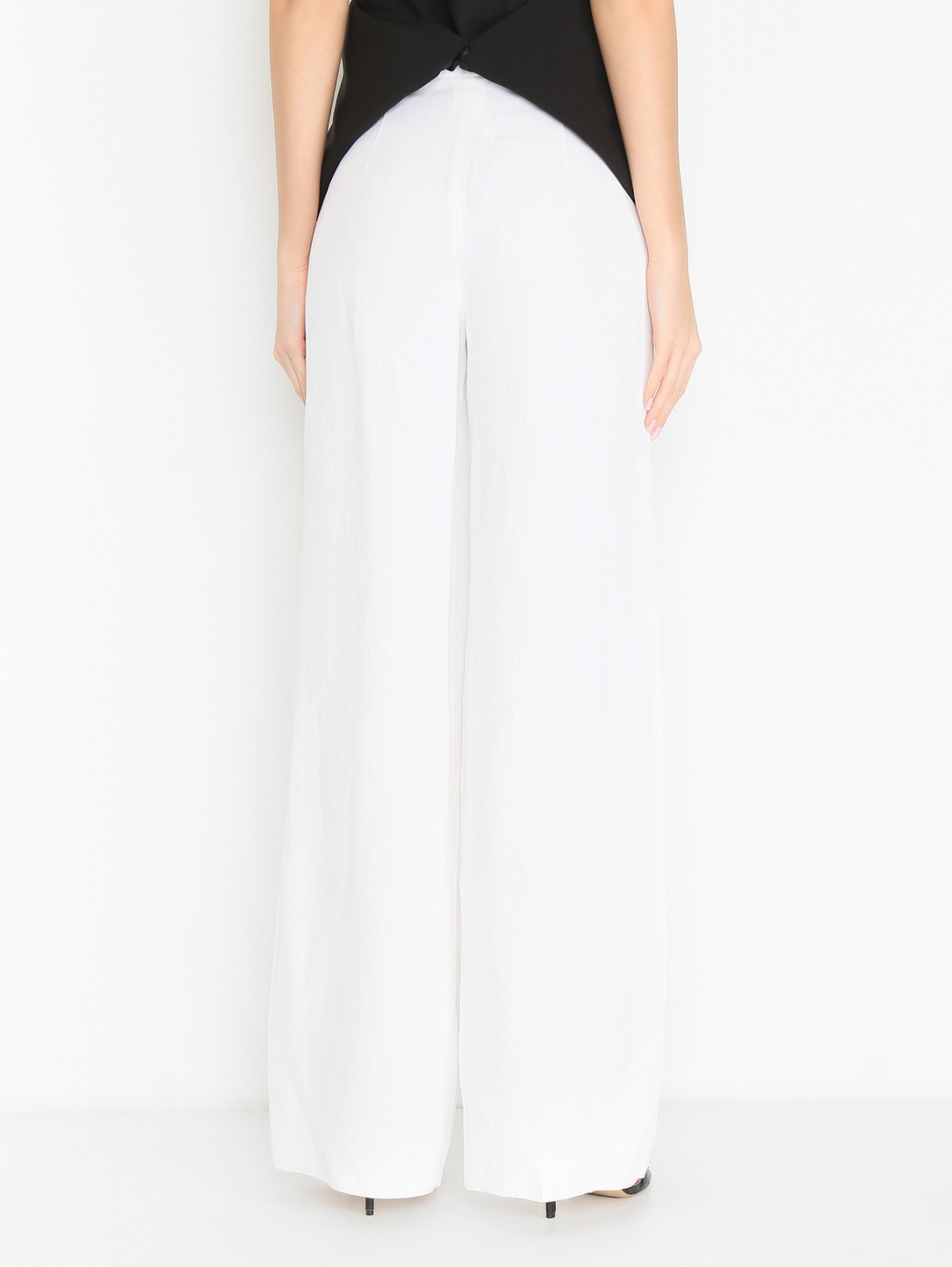 Брюки из вискозы и льна Max Mara  –  МодельВерхНиз1  – Цвет:  Белый