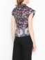 Блуза из шелка с цветочным узором на пуговицах Etro  –  МодельВерхНиз1
