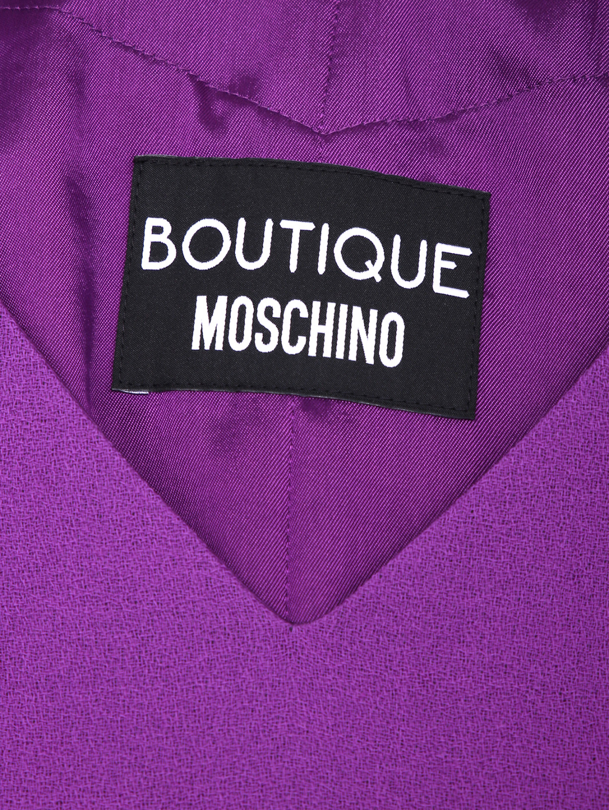 Платье из шерсти с воланом BOUTIQUE MOSCHINO  –  Деталь  – Цвет:  Фиолетовый