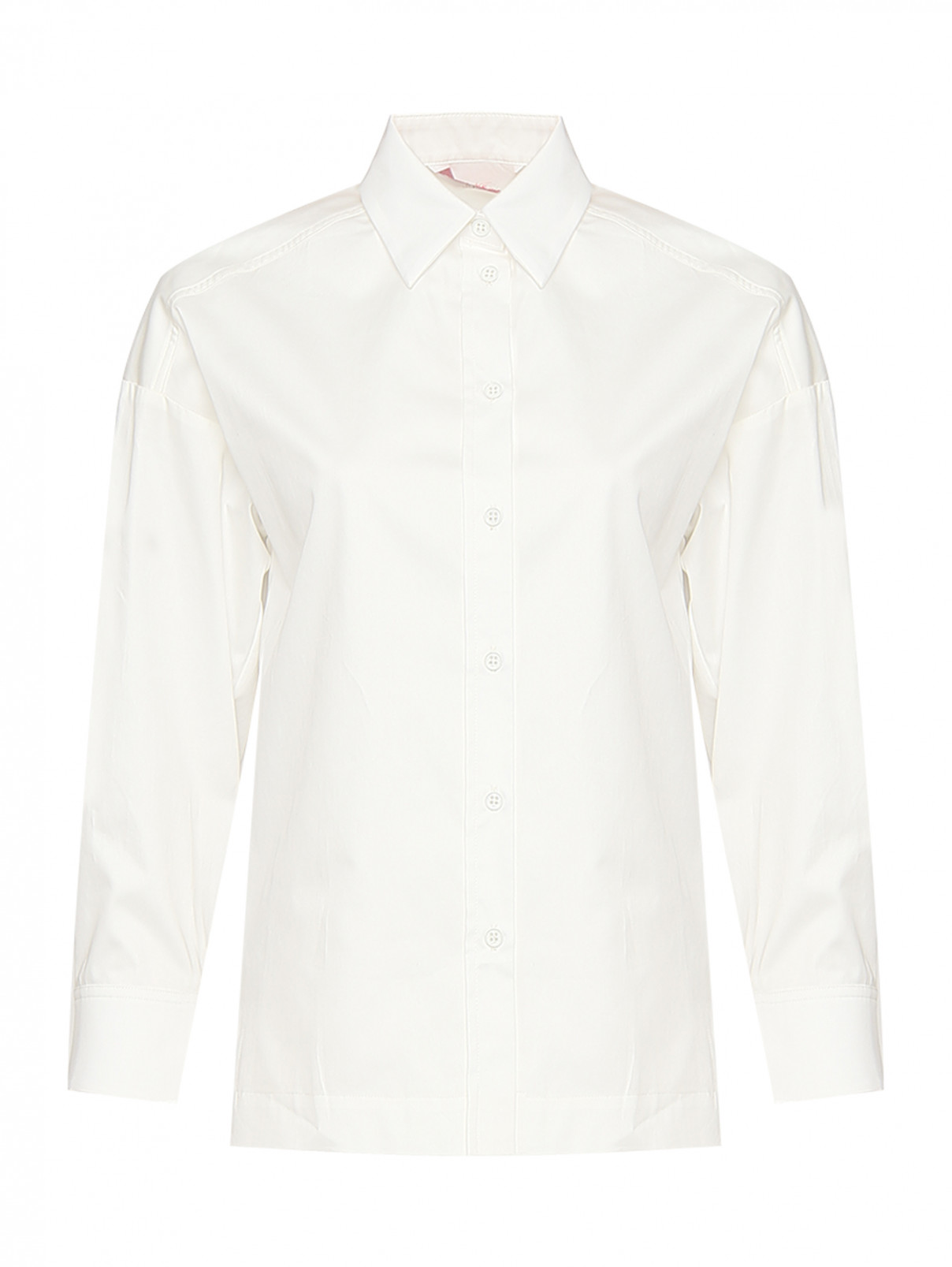 Рубашка из хлопка свободного кроя Max Mara  –  Общий вид  – Цвет:  Белый