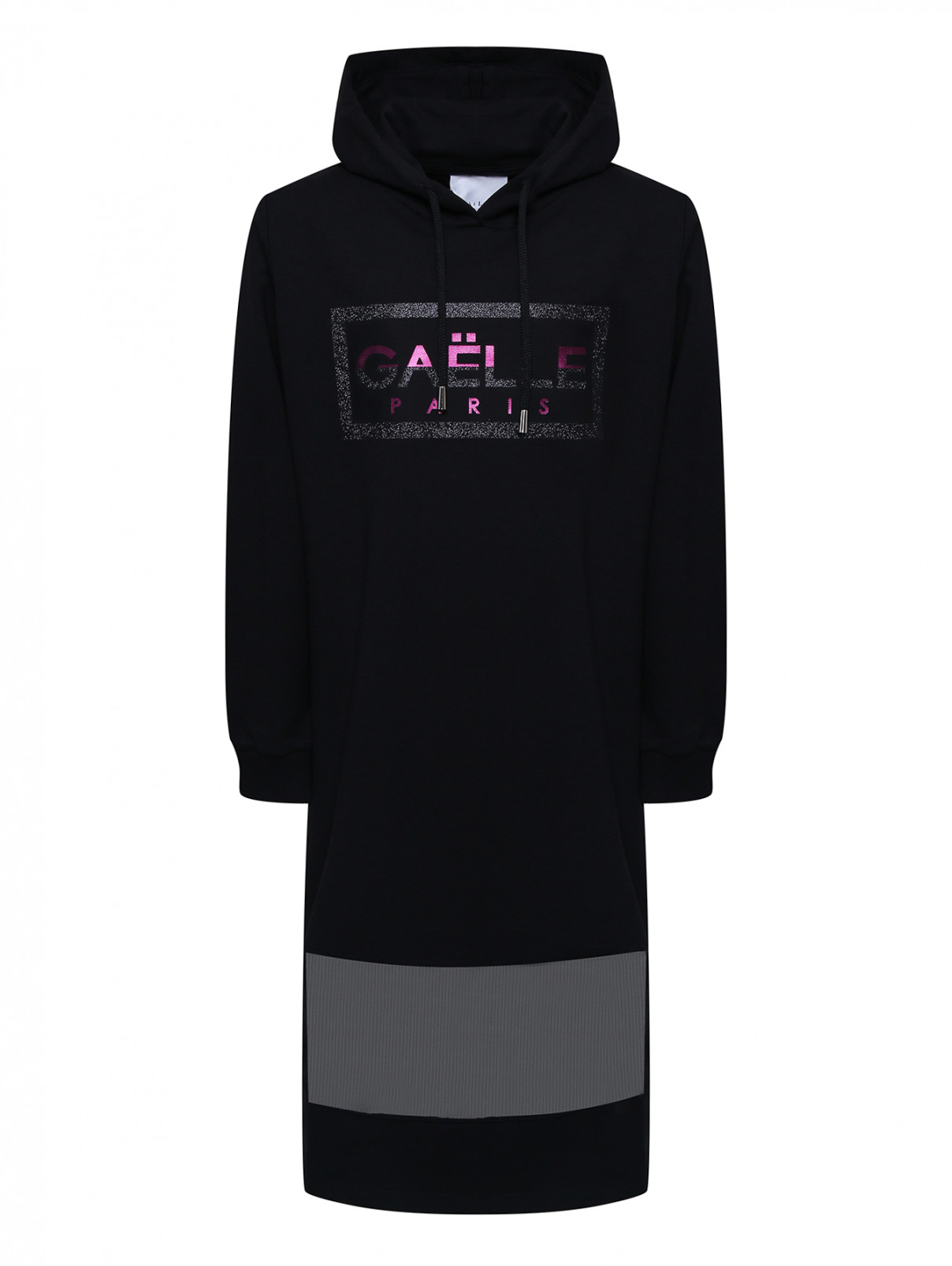 Трикотажное платье со вставкой из сетки Gaelle  –  Общий вид  – Цвет:  Черный