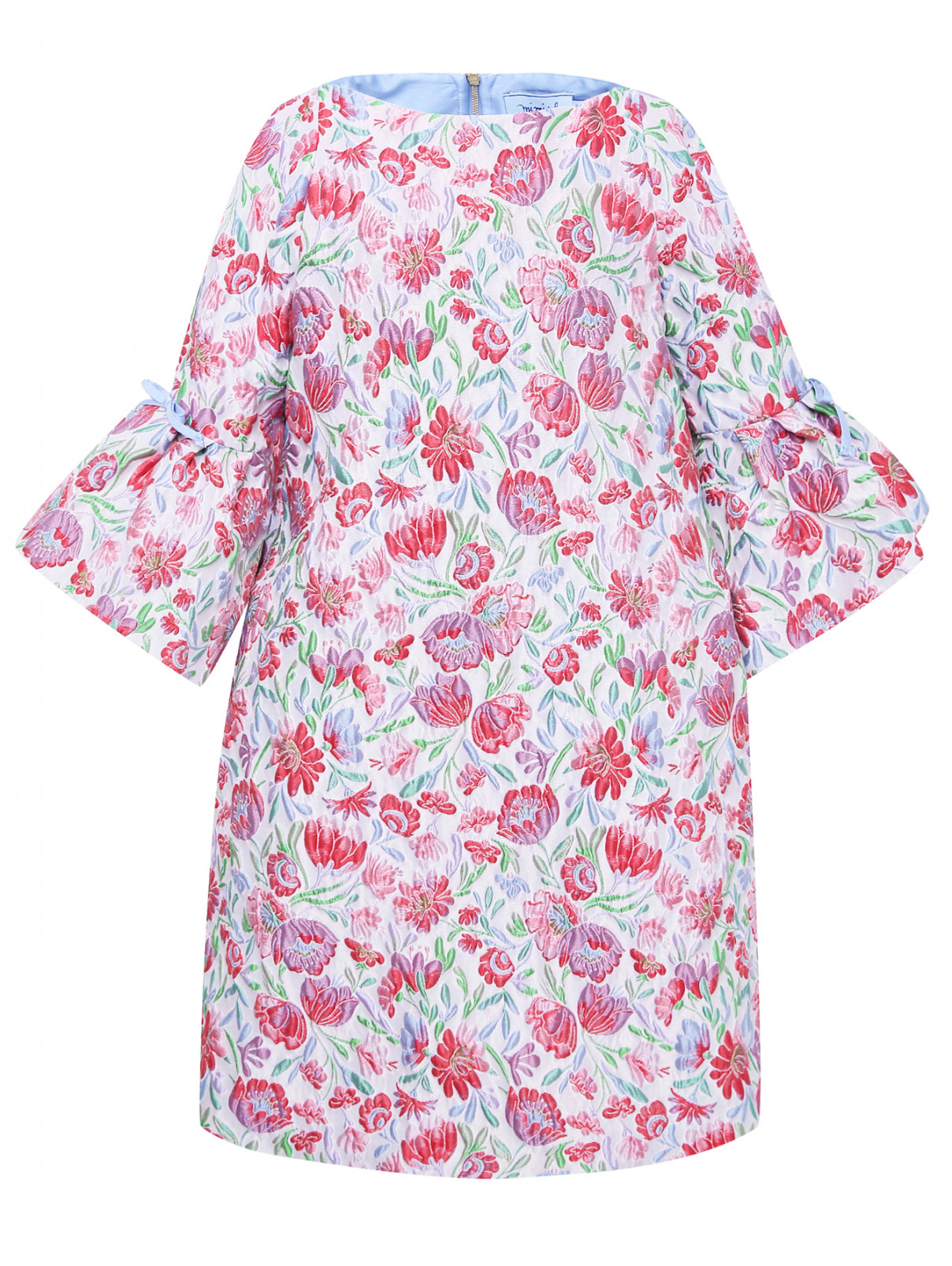 Платье из фактурного жаккарда MiMiSol  –  Общий вид  – Цвет:  Мультиколор