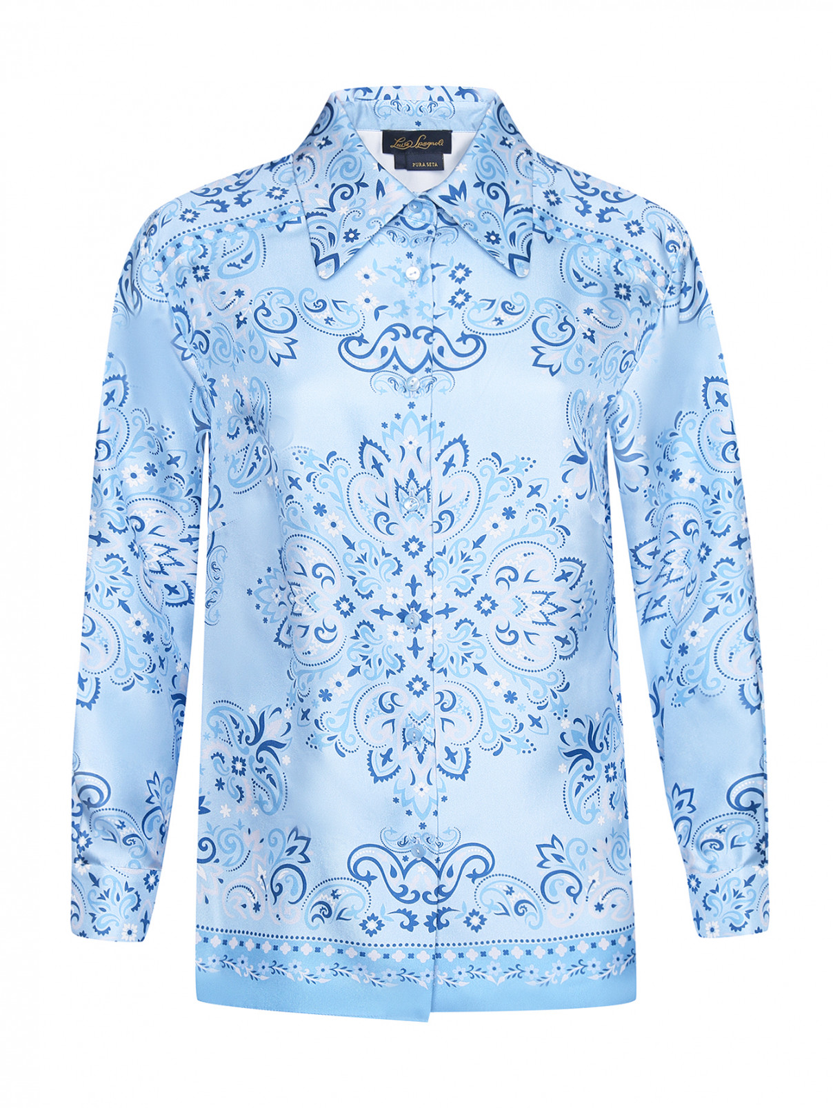 Блуза из шелка с орнаментом Luisa Spagnoli  –  Общий вид  – Цвет:  Узор