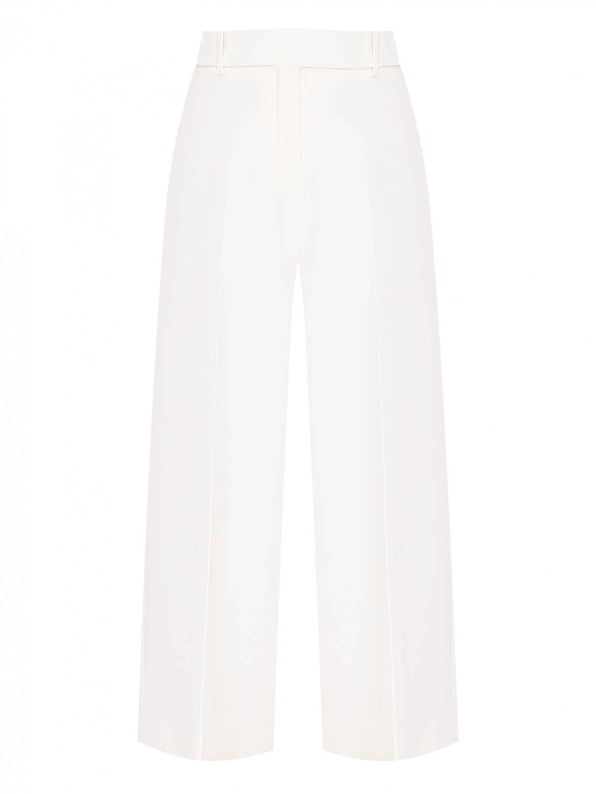 Укороченные широкие брюки на завышенной талии Ermanno Scervino  –  Общий вид  – Цвет:  Белый