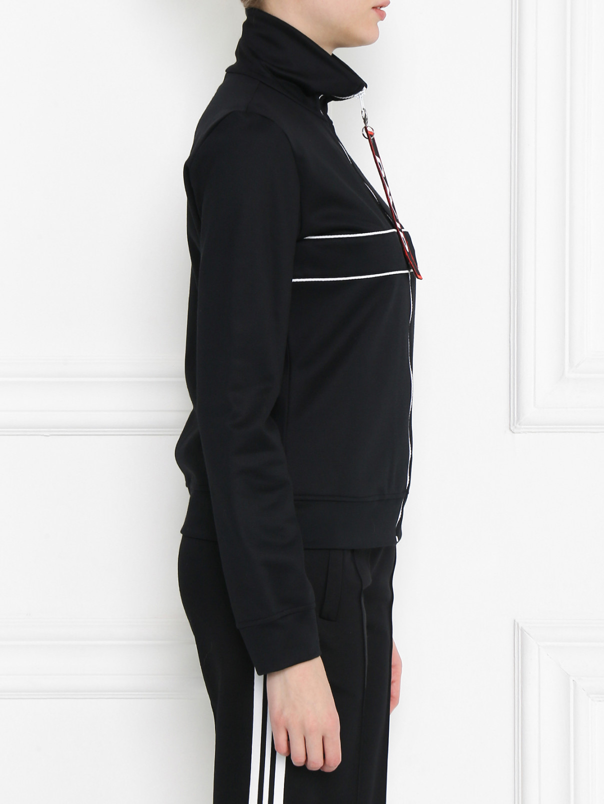 куртка на молнии с брелком Dondup  –  МодельВерхНиз2  – Цвет:  Черный