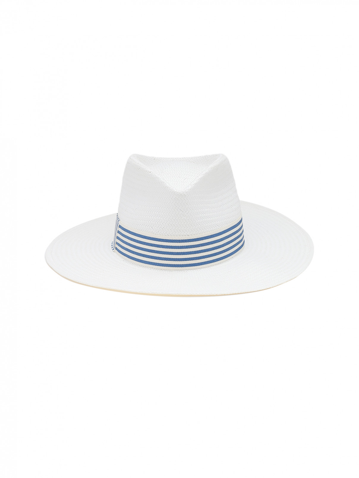Шляпа плетенная с лентой Weekend Max Mara  –  Общий вид  – Цвет:  Белый