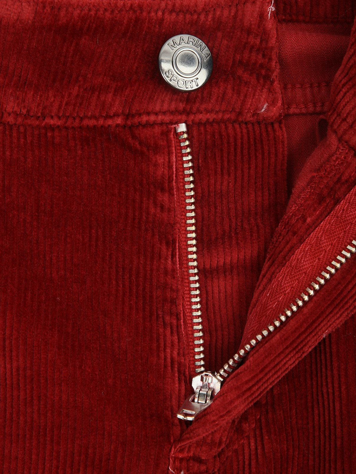 Брюки вельветовые из хлопка Marina Rinaldi  –  Деталь1  – Цвет:  Красный
