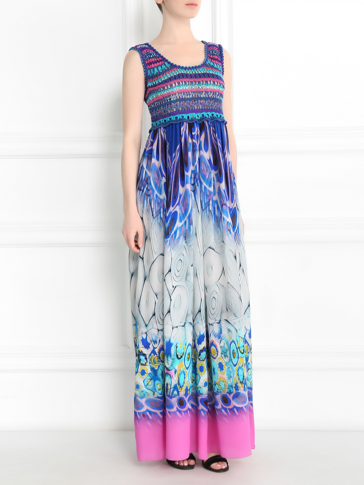 Платье-макси из шелка Alberta Ferretti  –  Модель Общий вид  – Цвет:  Мультиколор