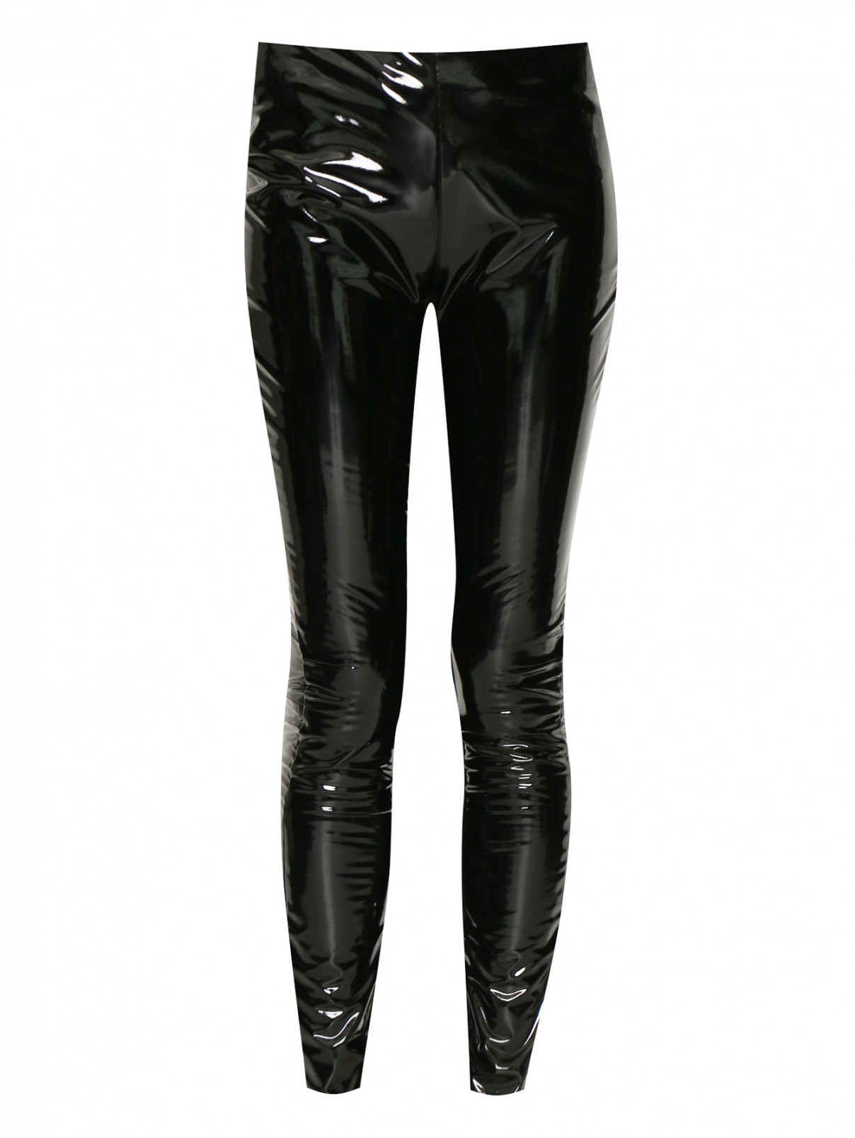 Узкие брюки из винила Karl Lagerfeld  –  Общий вид  – Цвет:  Черный