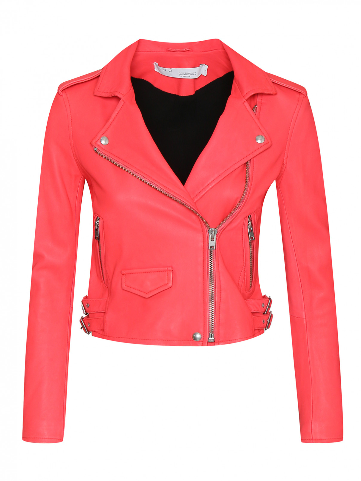 Куртка-косуха из кожи с металлической фурнитурой Iro  –  Общий вид  – Цвет:  Фиолетовый