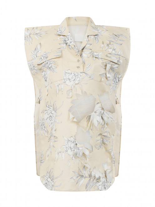 Блуза из хлопка с прорезными деталями Maison Margiela - Общий вид