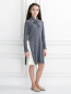 Трикотажное платье с шелковистыми вставками и воротничком MiMiSol  –  Модель Общий вид