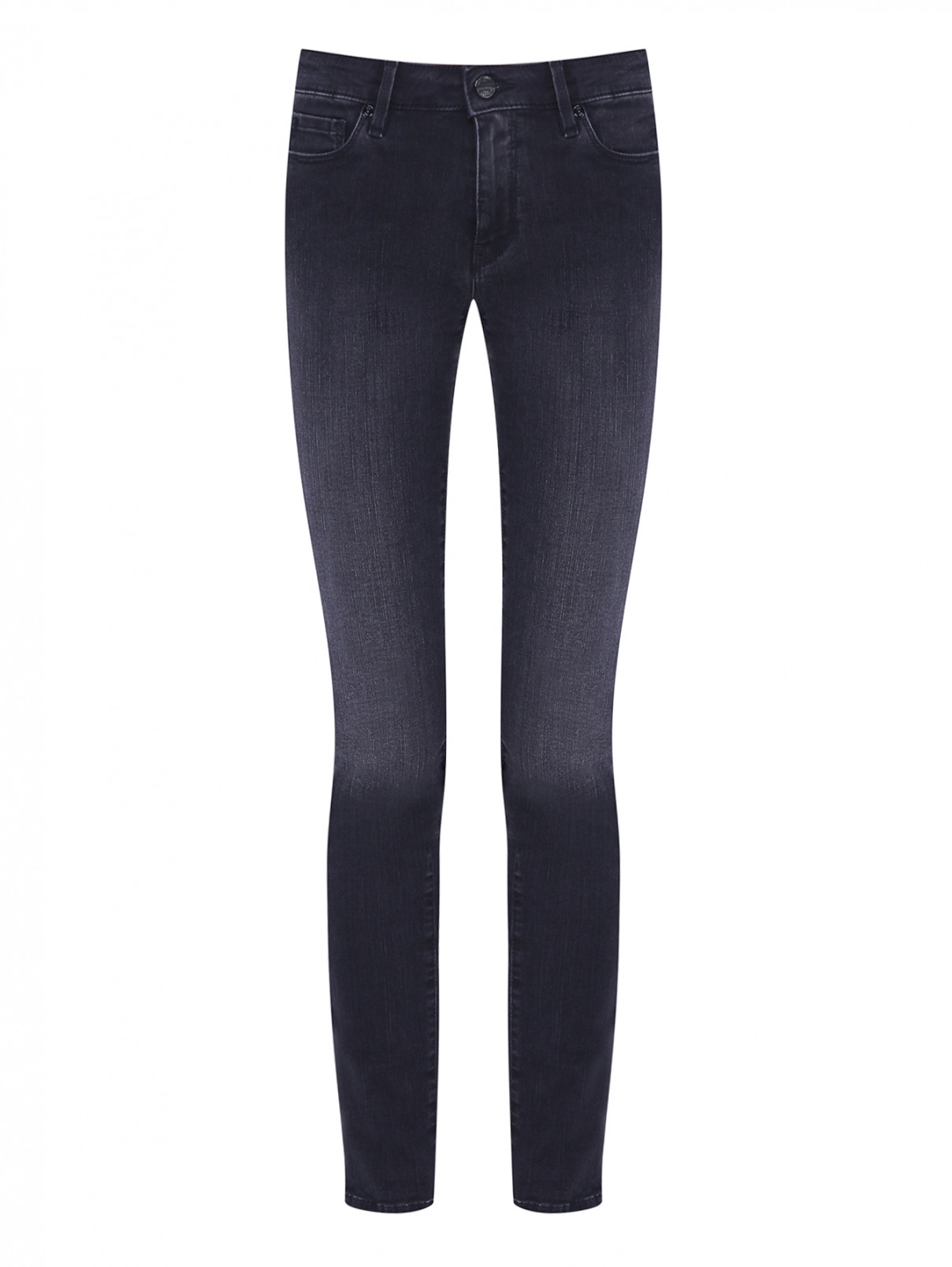 Зауженнные джинсы с декором Love Moschino  –  Общий вид  – Цвет:  Серый