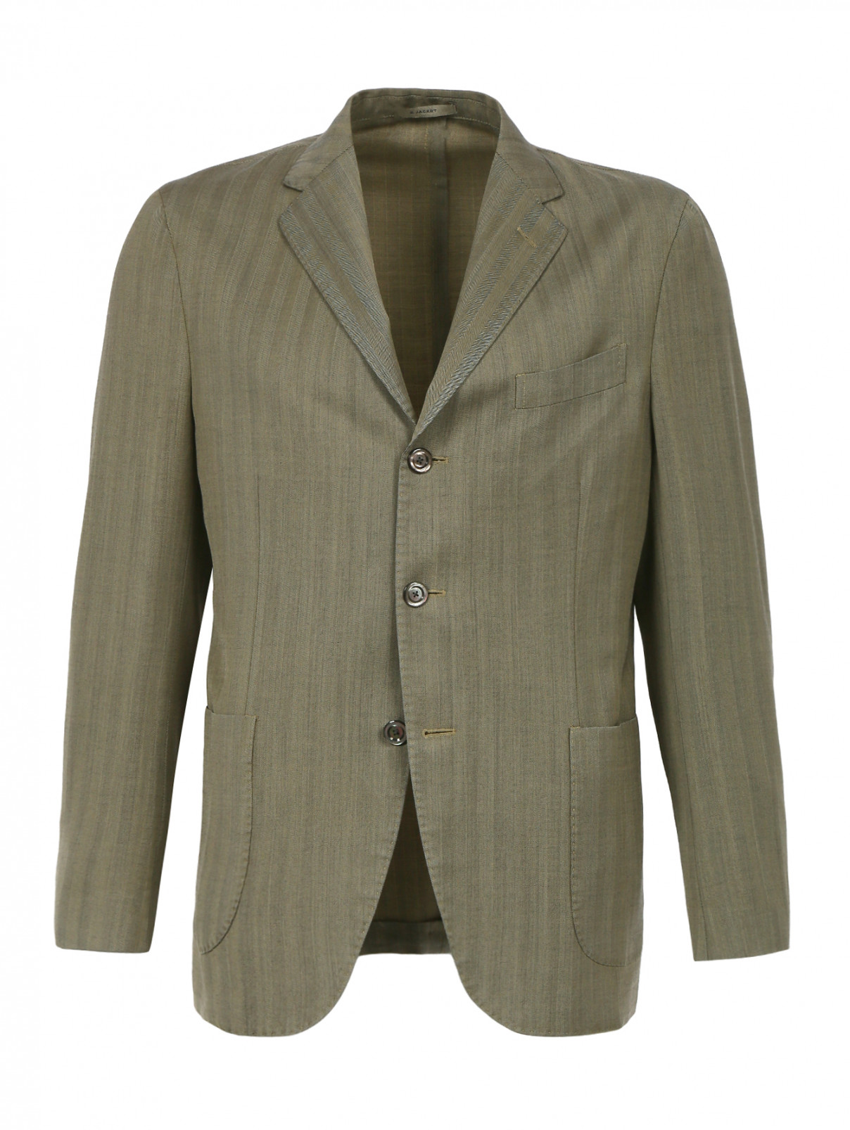 Однобортный пиджак из шерсти Boglioli  –  Общий вид  – Цвет:  Бежевый