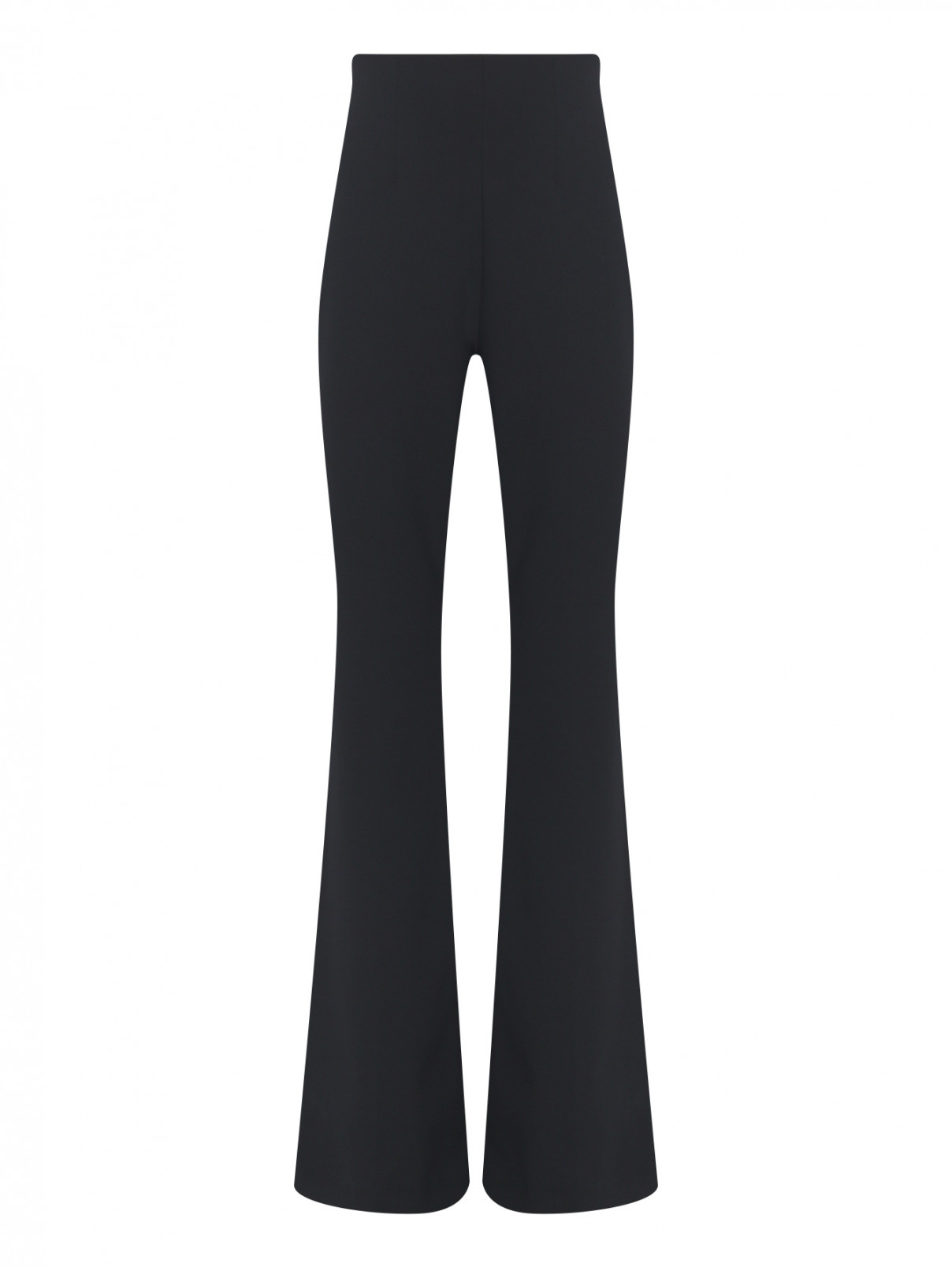 Трикотажные брюки расклешенного кроя Sportmax  –  Общий вид  – Цвет:  Черный