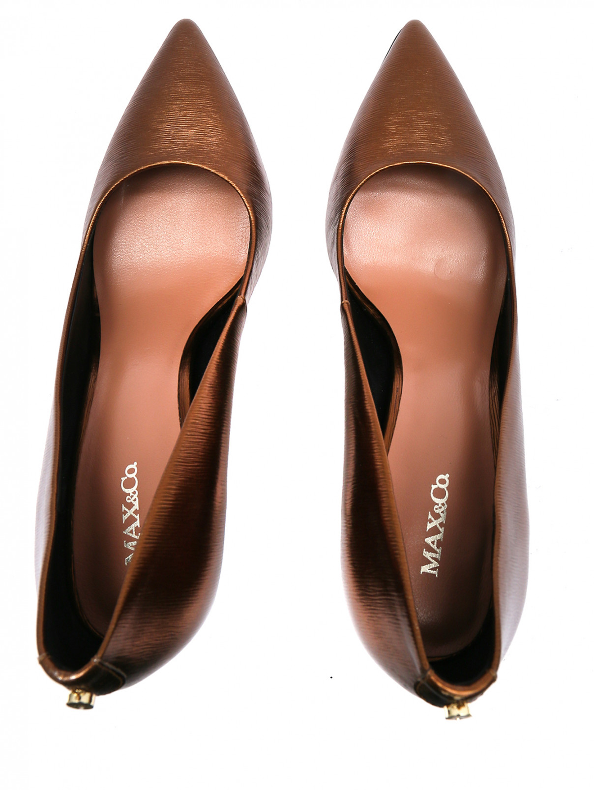 Туфли из фактурной кожи Max&Co  –  Обтравка3  – Цвет:  Металлик