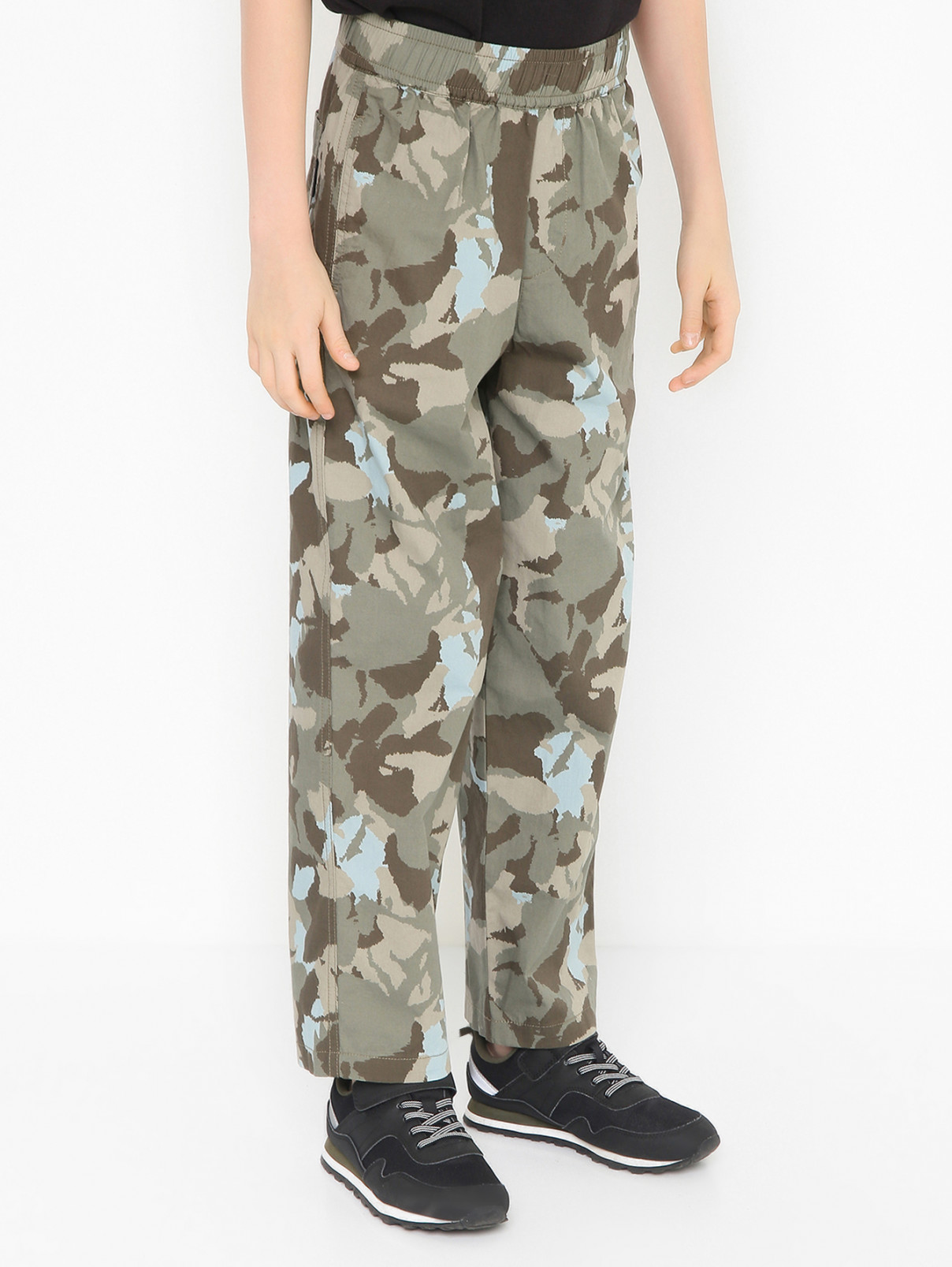 Хлопковые брюки с карманами Aspesi  –  МодельВерхНиз  – Цвет:  Узор