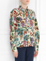Рубашка из льна и шелка с цветочным узором Philosophy di Lorenzo Serafini  –  Модель Верх-Низ