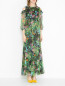Платье-макси из шелка с цветочным узором Max&Co  –  МодельВерхНиз