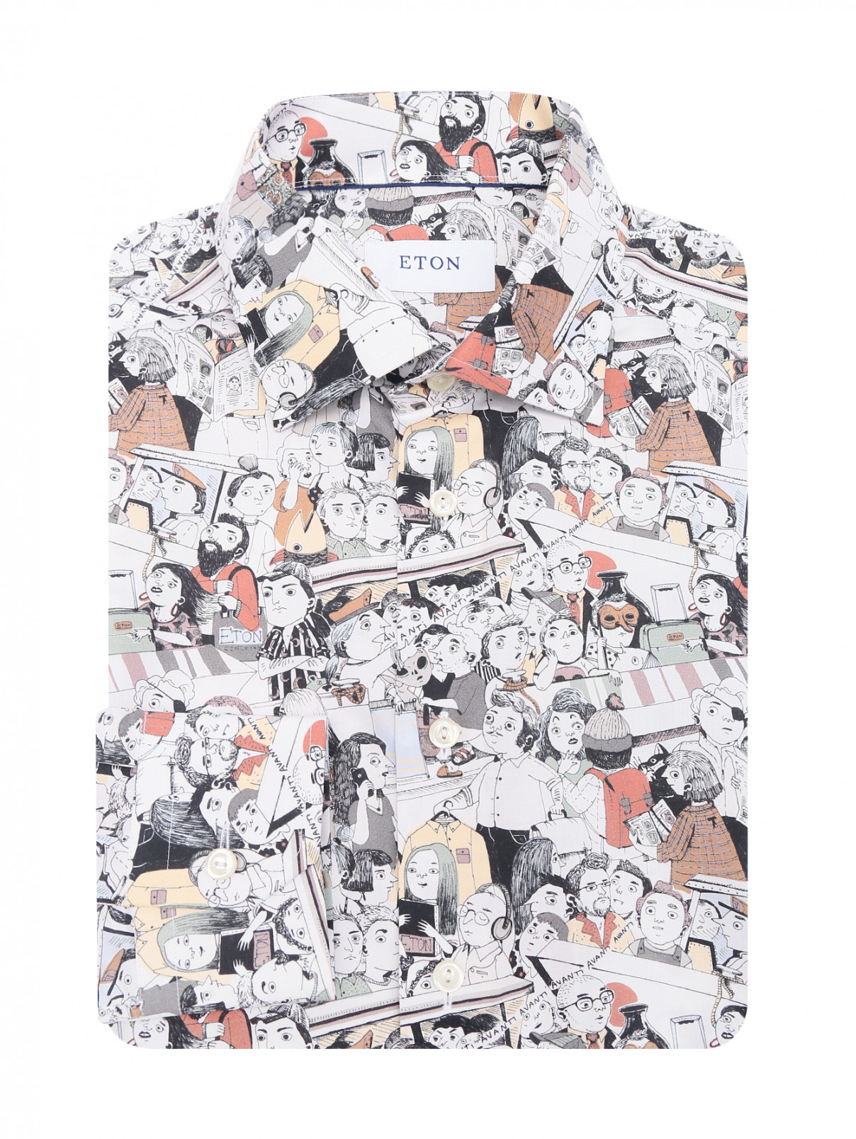 Рубашка из хлопка с узором Eton  –  Общий вид  – Цвет:  Узор
