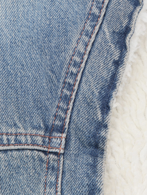 Утепленный джинсовый жилет  - Деталь1
