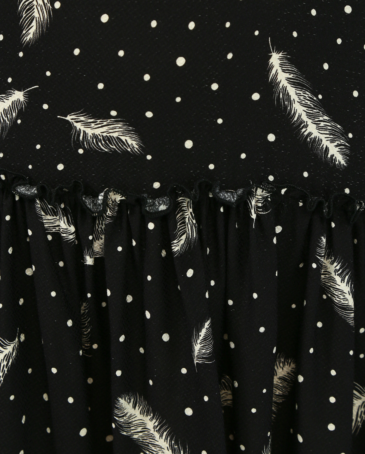 Платье мини с принтом и длинными рукавами Merсi  –  Деталь  – Цвет:  Черный