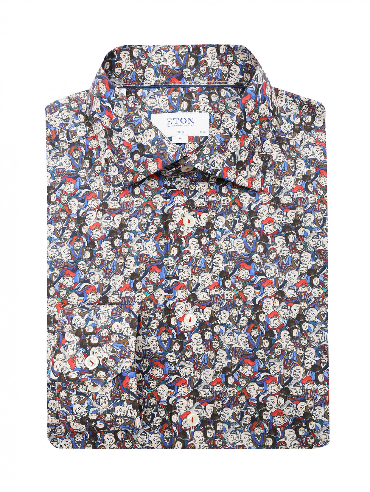 Рубашка из хлопка с узором Eton  –  Общий вид  – Цвет:  Мультиколор