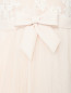 Платье макси с пышной юбкой из сетки с вышивкой на топе и бантом Rosa Clara  –  Деталь