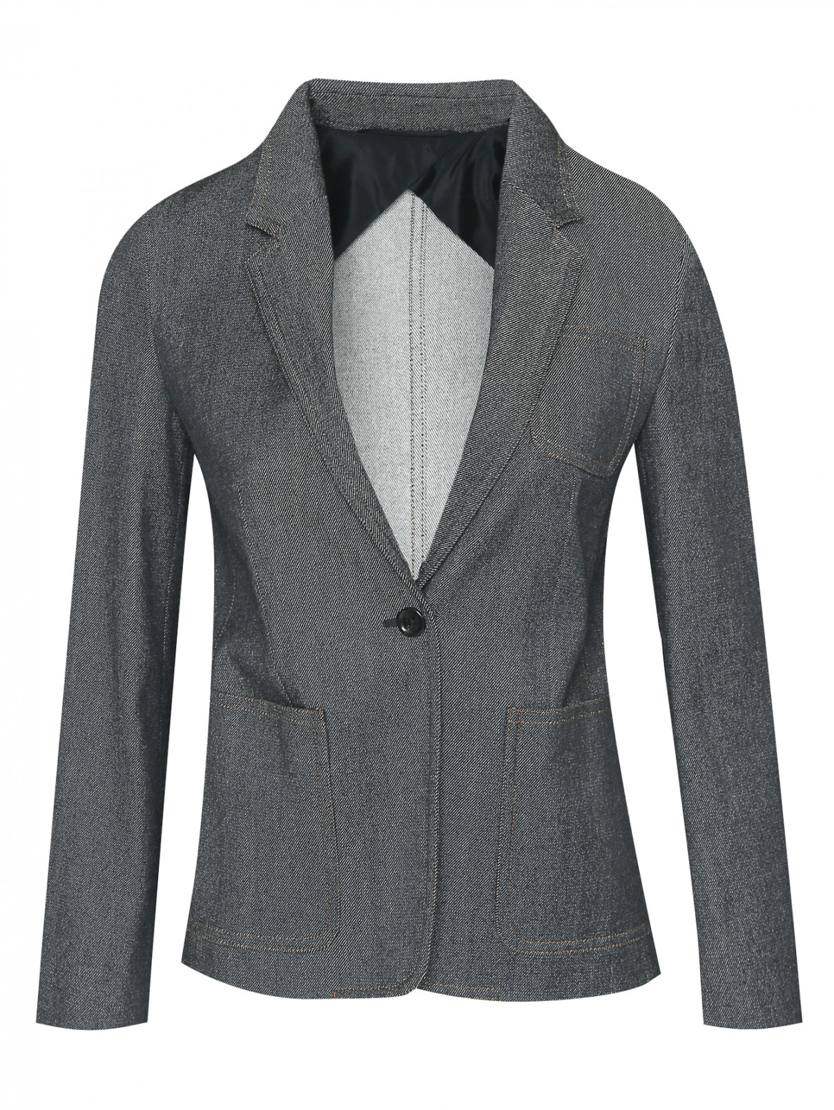Жакет из шерсти с накладными карманами Max Mara  –  Общий вид  – Цвет:  Серый