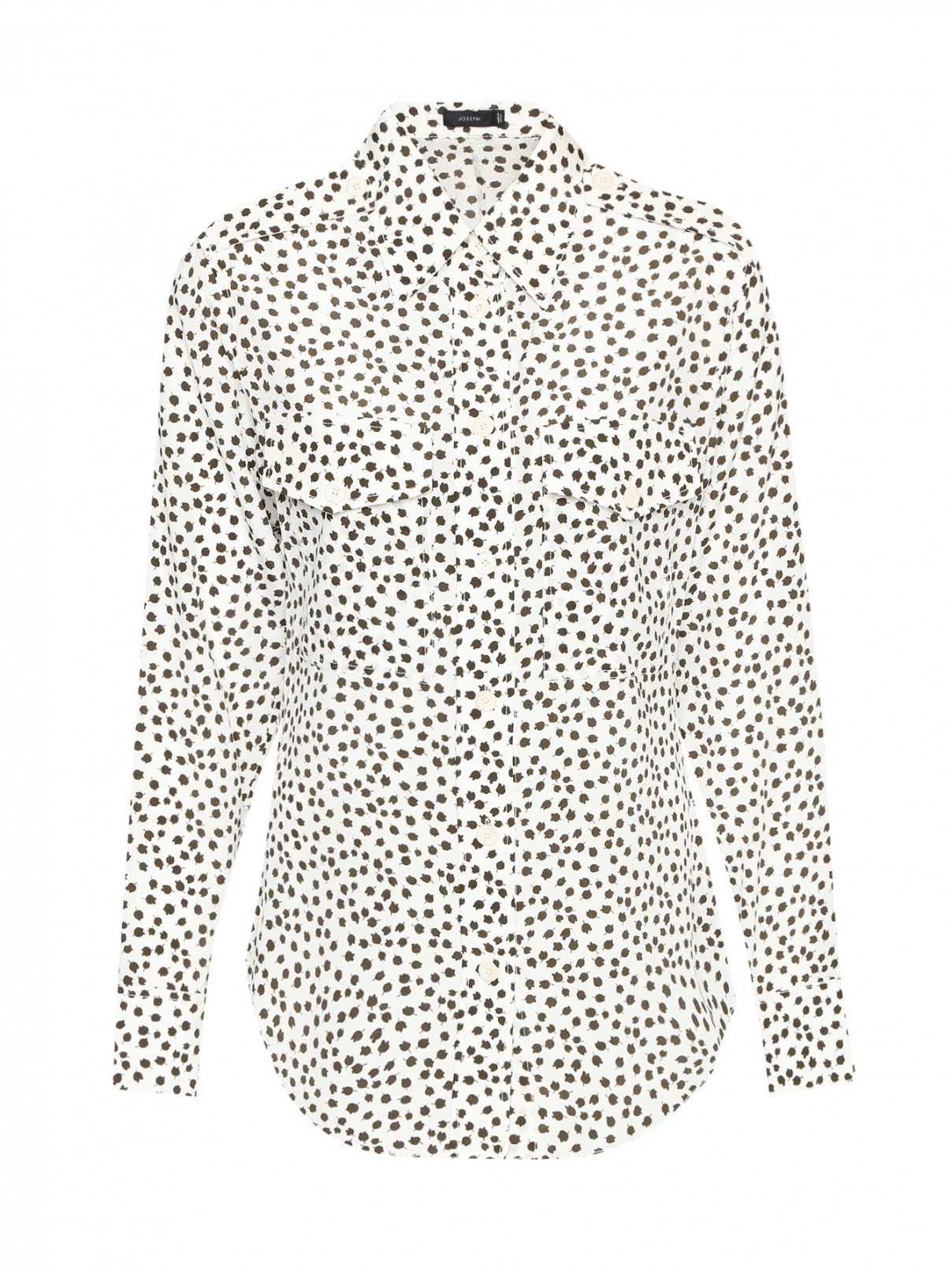 Блуза из шелка с принтом Joseph  –  Общий вид  – Цвет:  Белый