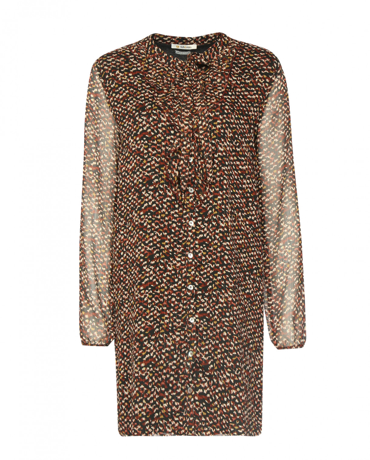Платье-рубашка с узором Rich&Royal  –  Общий вид  – Цвет:  Коричневый