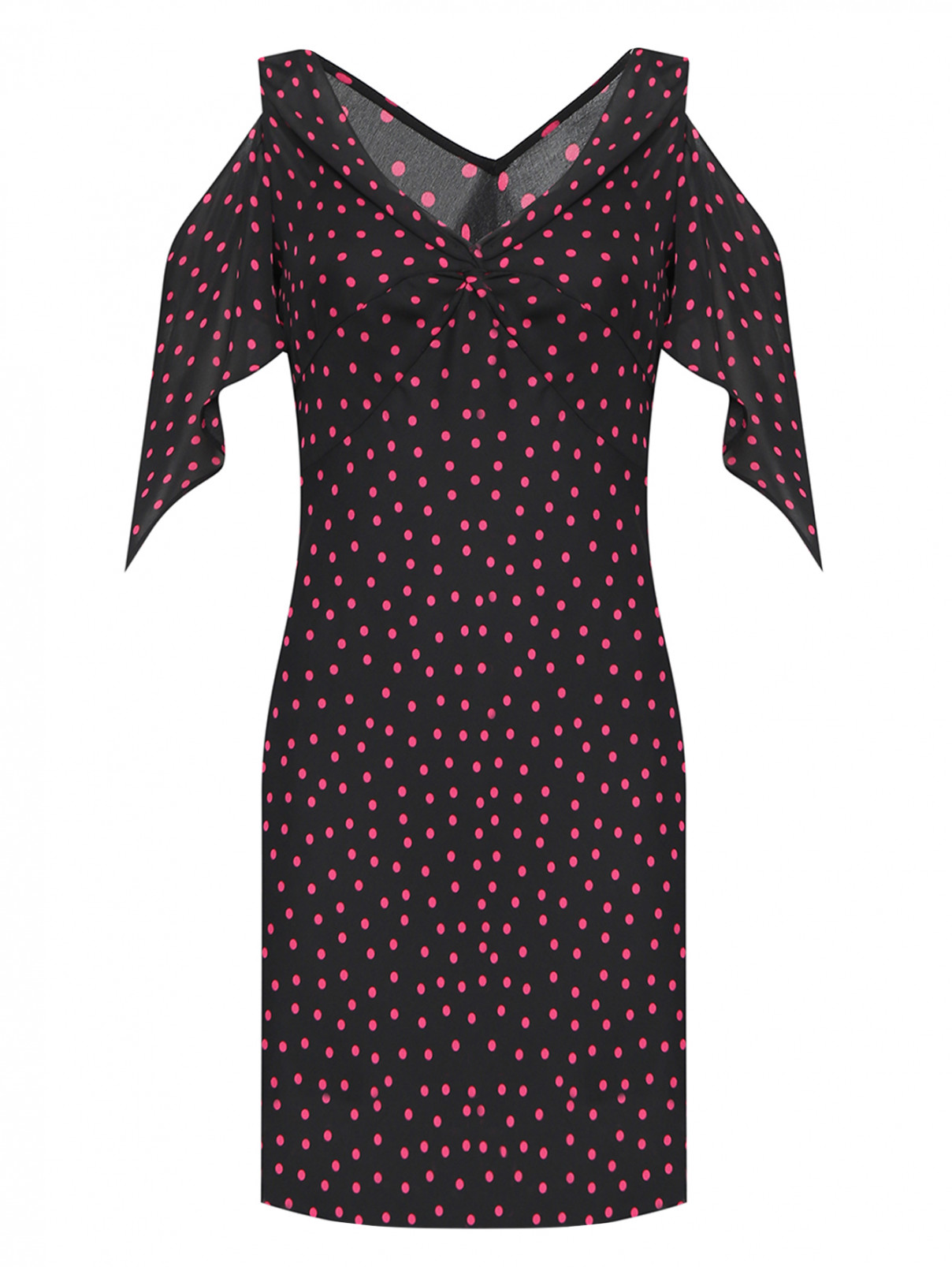 Платье в горошек McQ  –  Общий вид  – Цвет:  Черный