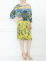 Платье свободного кроя из шелка с узором и кружевом Alberta Ferretti  –  Модель Общий вид