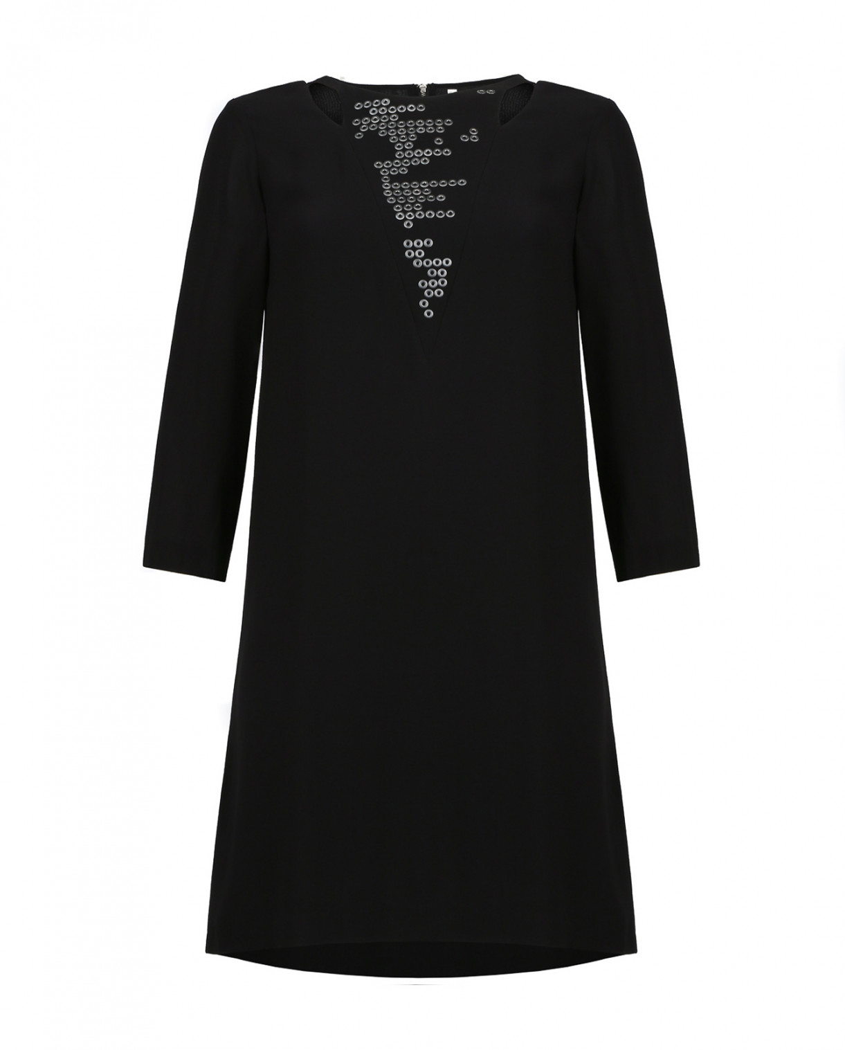 Платье с металлической фурнитурой I.CODE  –  Общий вид  – Цвет:  Черный