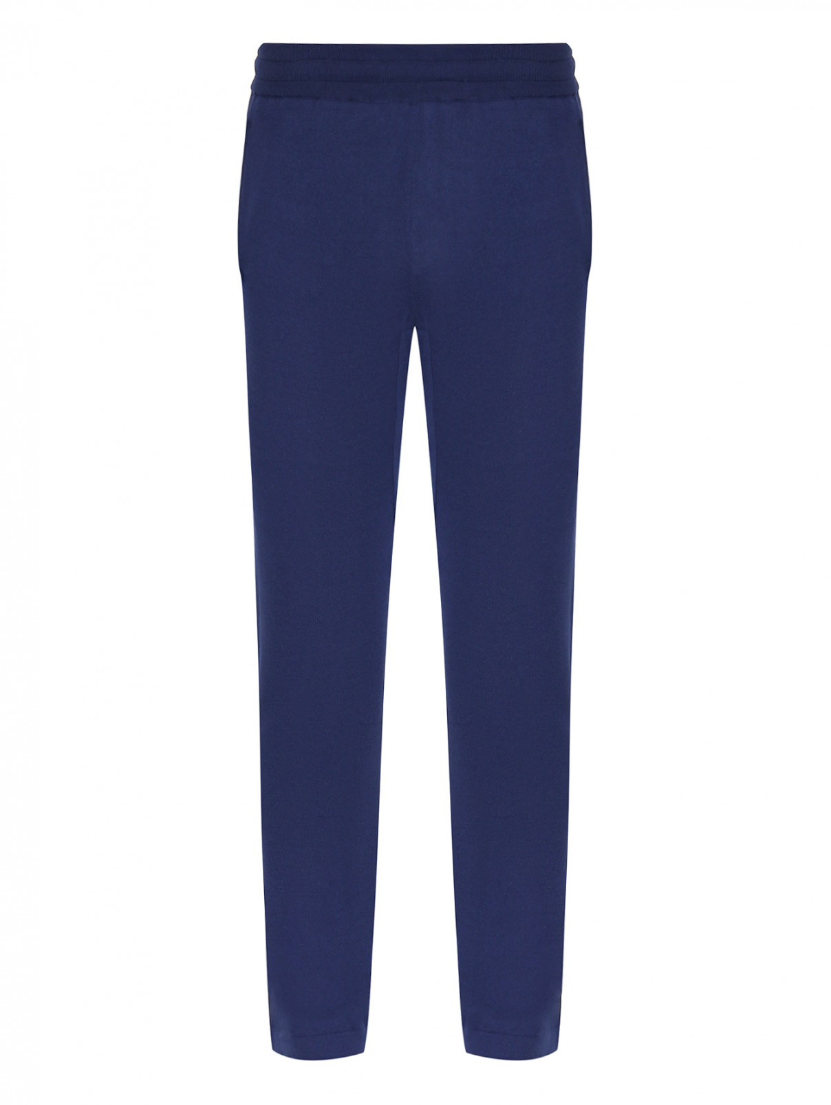 Трикотажные брюки из шелка и хлопка Pashmere  –  Общий вид  – Цвет:  Синий