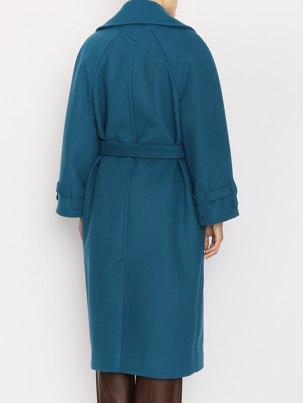 Пальто из шерсти с поясом Alberta Ferretti  –  МодельВерхНиз1  – Цвет:  Синий