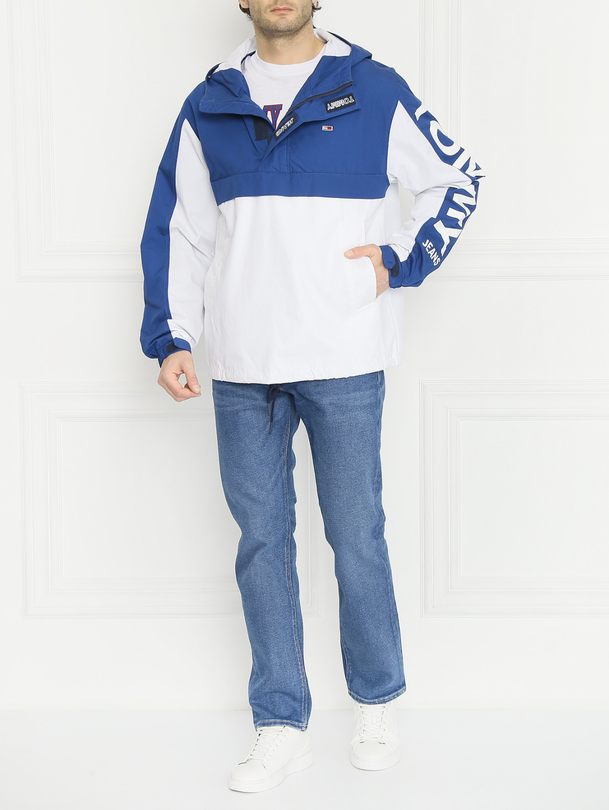 Куртка на молнии с капюшоном Tommy Jeans  –  МодельОбщийВид  – Цвет:  Мультиколор